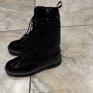 SCHUTZ Glossy Black Combat Boots